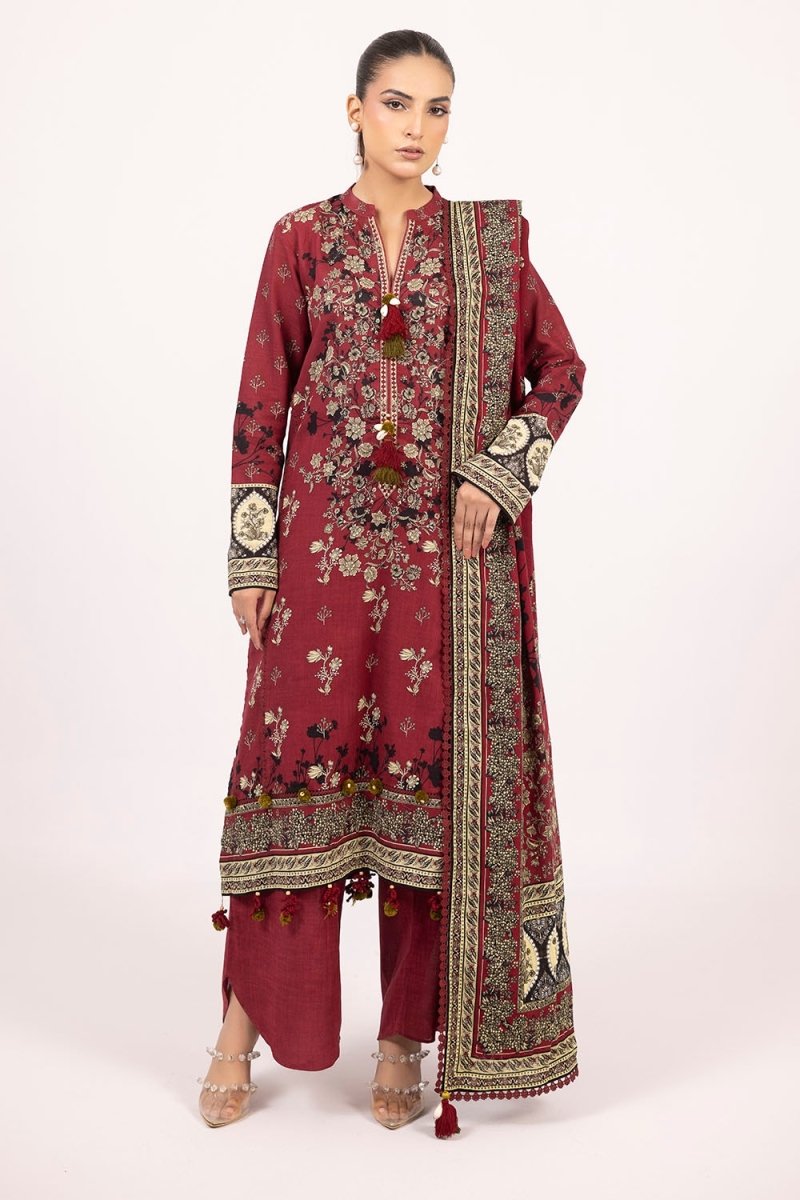 Gul Ahmed 3 Piece Unstitched Printed Khaddar Suit K-52035