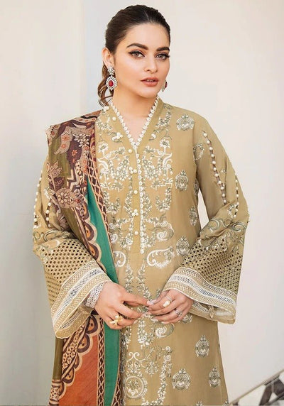 Kahf Premium 3 Piece Stitched Embroidered Lawn Suit - KLL-04-B MANDELA