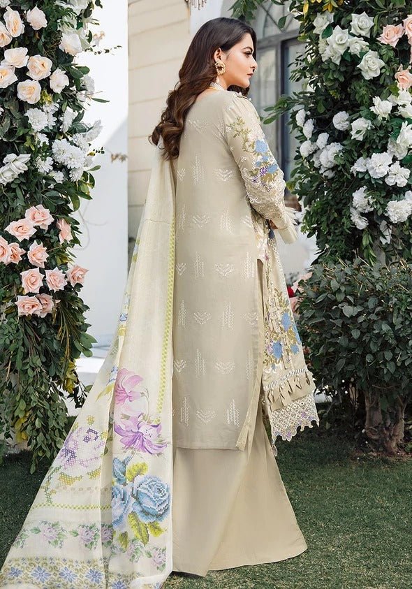 Kahf Premium 3 Piece Stitched Embroidered Lawn Suit - KLL-06-B BUTTERCUP