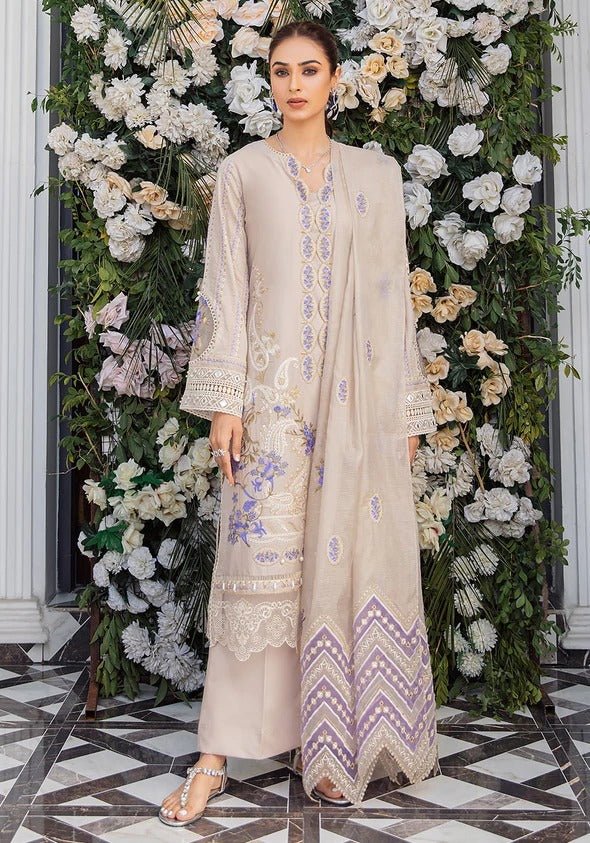 Kahf Premium 3 Piece Stitched Embroidered Lawn Suit - KLL-08-A ISABEL