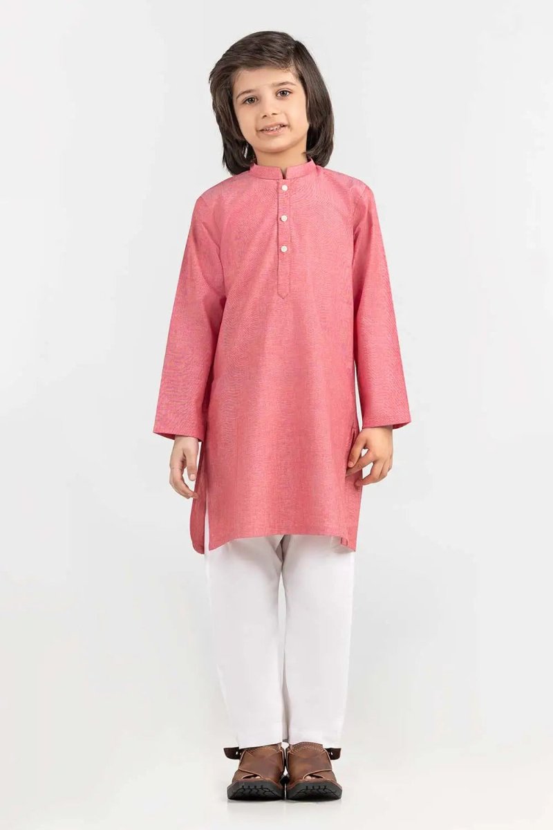 Gul Ahmed 1 PC Red Basic Kids Kurta KR-KPLN22-001