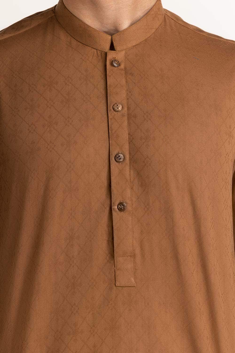 Gul Ahmed Ready to Wear Camel Basic Kurta KR-PLN24-029