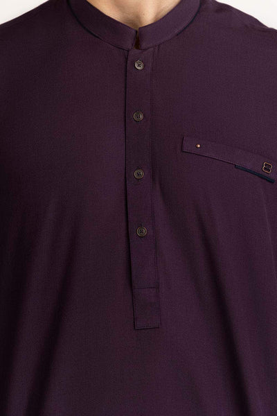 Gul Ahmed Ready to Wear Deep Purple Styling Kurta KR-STY24-040