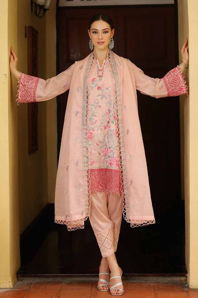 Gul Ahmed 3PC Embroidered Paper Cotton Unstitched Suit with Embroidered Paper Cotton Dupatta and Inner - LE-42015