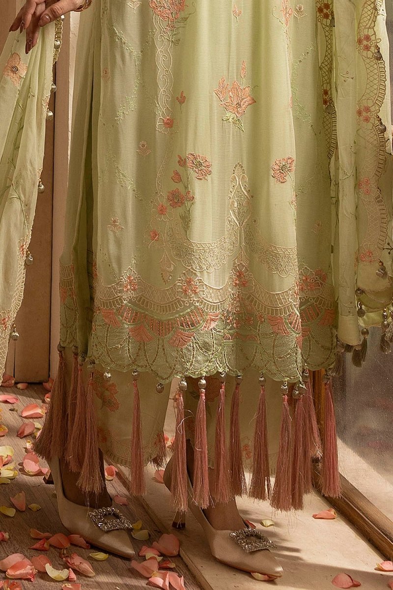 Gul Ahmed 3 Piece Unstitched Embroidered Chiffon Suit With Embroidered Chiffon Dupatta LE-52018