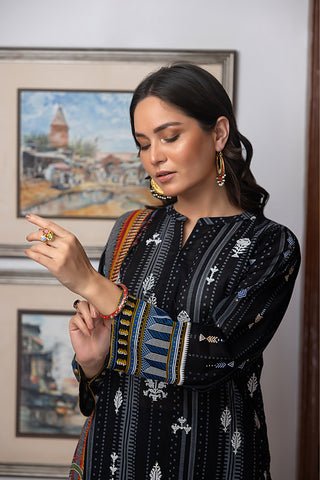 Lakhany 03 Piece Unstitched Printed Embroidered Lawn Suit - LG-AA-0032
