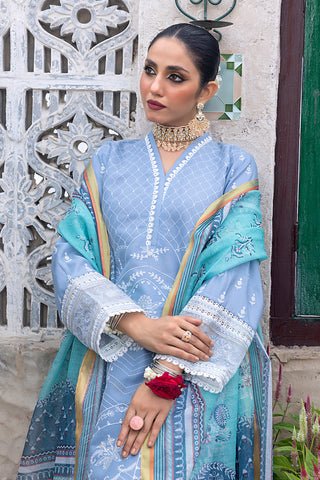 Lakhany 03 Piece Unstitched Fancy Dyed Embroidered Slub Suit - LG-EA-0433