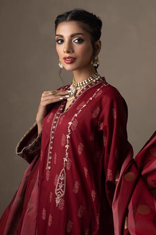 Lakhany 03 Piece Unstitched Printed Embroidered Lawn Suit - LG-EA-0436