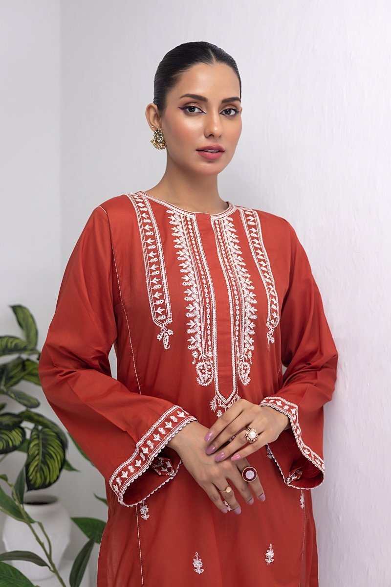 Lakhany 01 Piece Ready to Wear Dyed Embroidered Shirt - LG-EA-0469