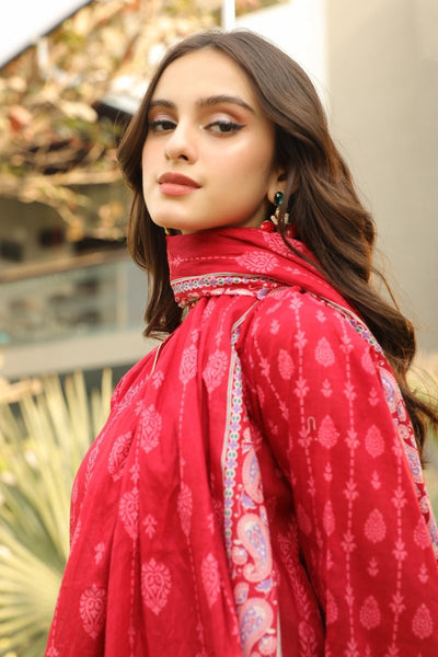 Lakhany 03 Piece Unstitched Komal Printed Lawn with Printed Chiffon Dupatta - LG-IZ-0103-A