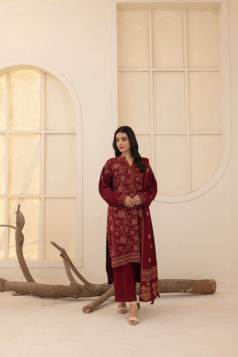 Lakhany 03 Piece Unstitched Pashmina Printed Suit - LG-IZ-0268-A