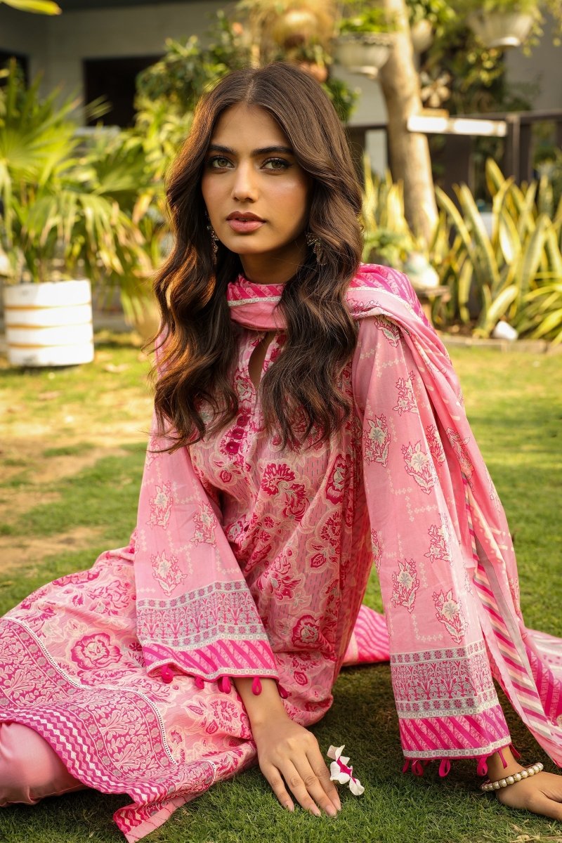 Lakhany 03 Piece Unstitched Komal Printed Lawn with Printed Chiffon Dupatta - LG-MM-0012-A