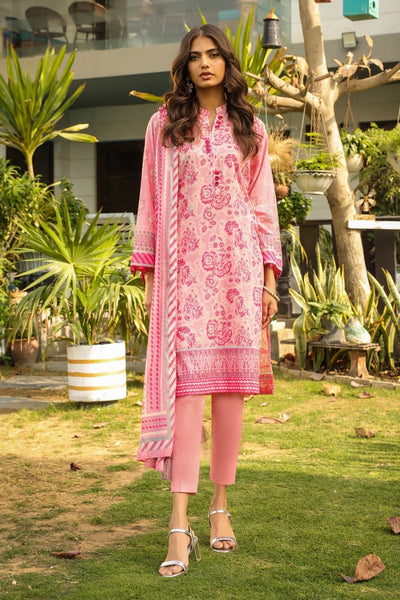 Lakhany 03 Piece Unstitched Komal Printed Lawn with Printed Chiffon Dupatta - LG-MM-0012-A