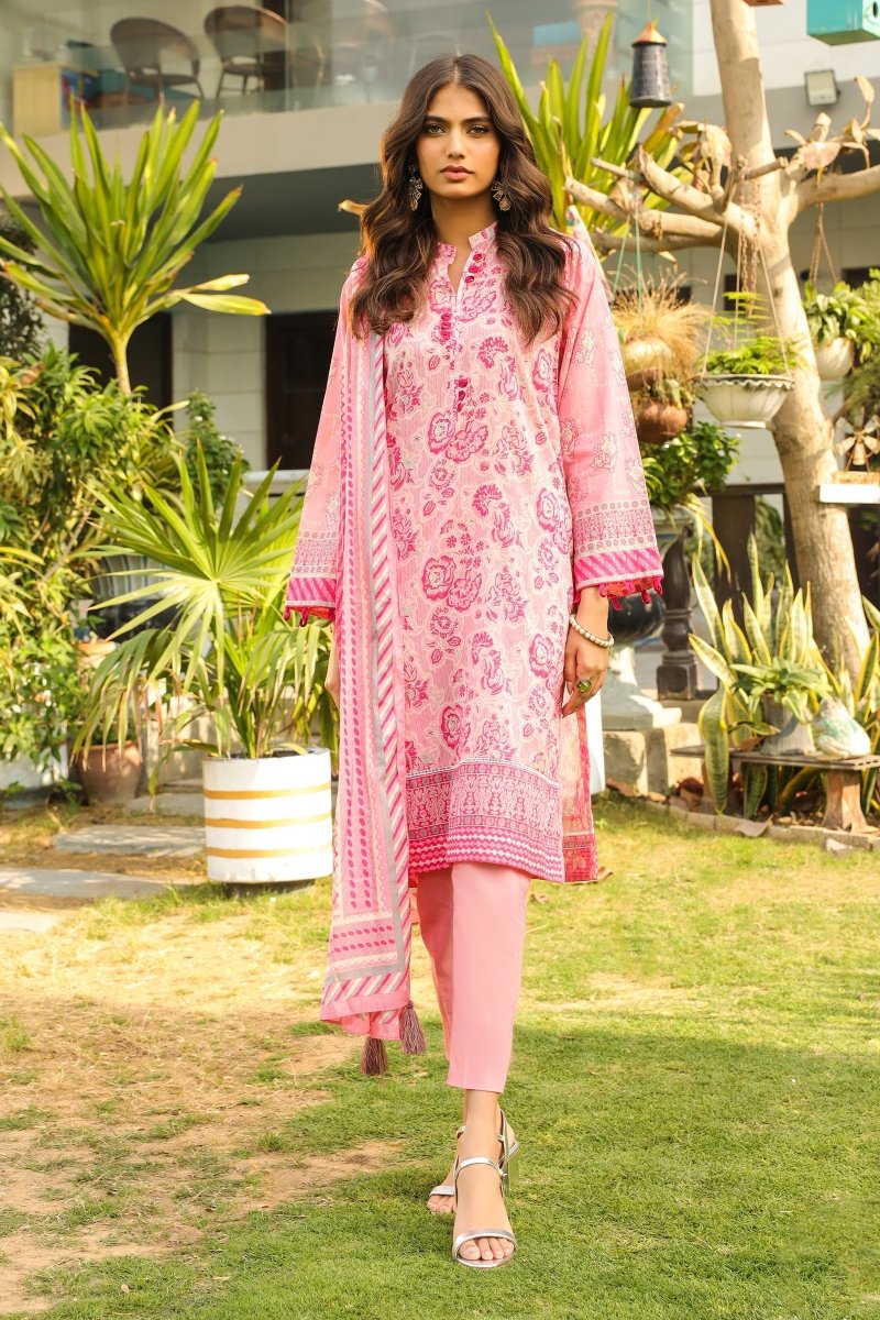 Lakhany 03 Piece Unstitched Komal Printed Lawn with Printed Chiffon Dupatta - LG-MM-0012-A