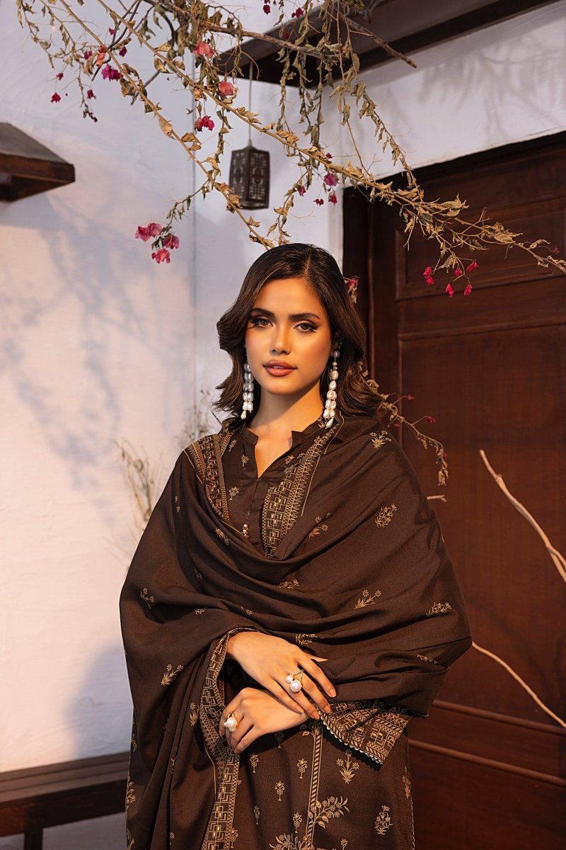 Lakhany 03 Piece Unstitched Pearl Printed Marina Suit - LG-MM-0816-B
