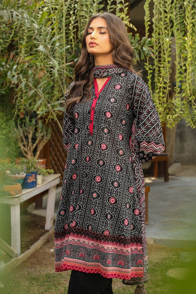 Lakhany 03 Piece Unstitched Komal Printed Lawn with Printed Chiffon Dupatta - LG-RL-0002-A