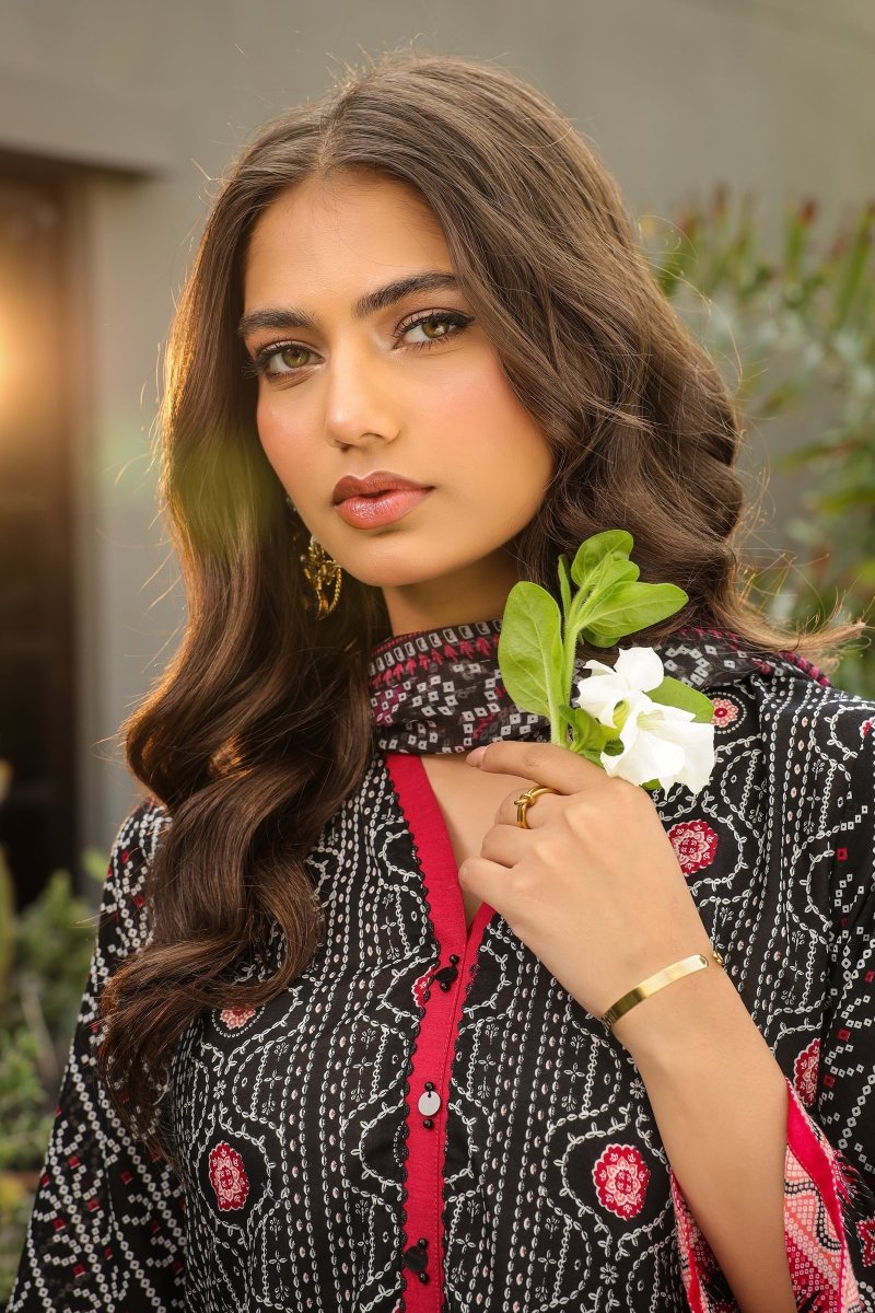 Lakhany 03 Piece Unstitched Komal Printed Lawn with Printed Chiffon Dupatta - LG-RL-0002-A