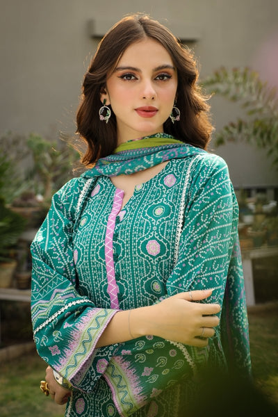 Lakhany 03 Piece Unstitched Komal Printed Lawn with Printed Chiffon Dupatta - LG-RL-0002-B