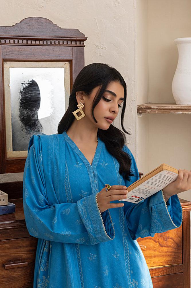 Lakhany 03 Piece Unstitched Pashmina Printed Suit - LG-RL-0116-A