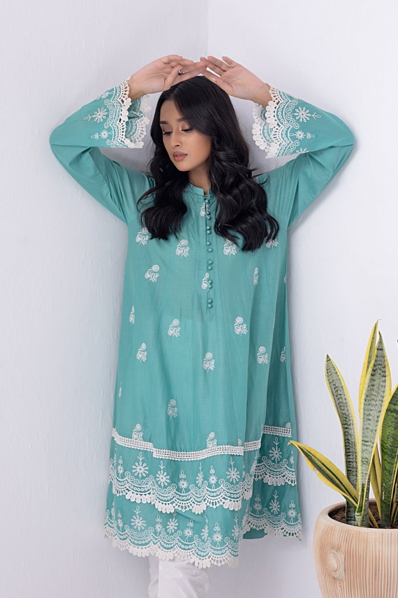Lakhany 01 Piece Ready to Wear Dyed Embroidered Shirt - LG-SK-0061