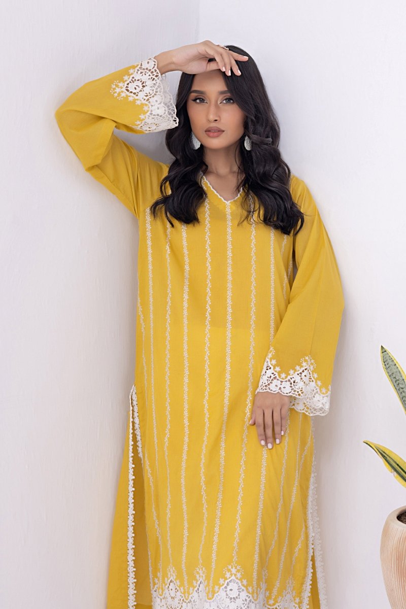 Lakhany 01 Piece Ready to Wear Dyed Embroidered Shirt - LG-SK-0064