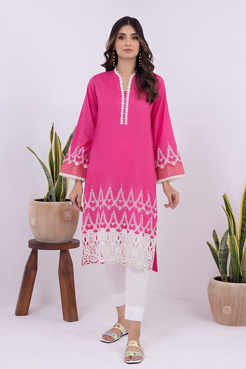 Lakhany 01 Piece Ready to Wear Dyed Embroidered Shirt - LG-SK-0065