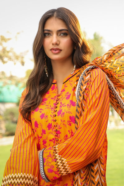 Lakhany 03 Piece Unstitched Komal Printed Lawn with Printed Chiffon Dupatta - LG-SR-0147-A