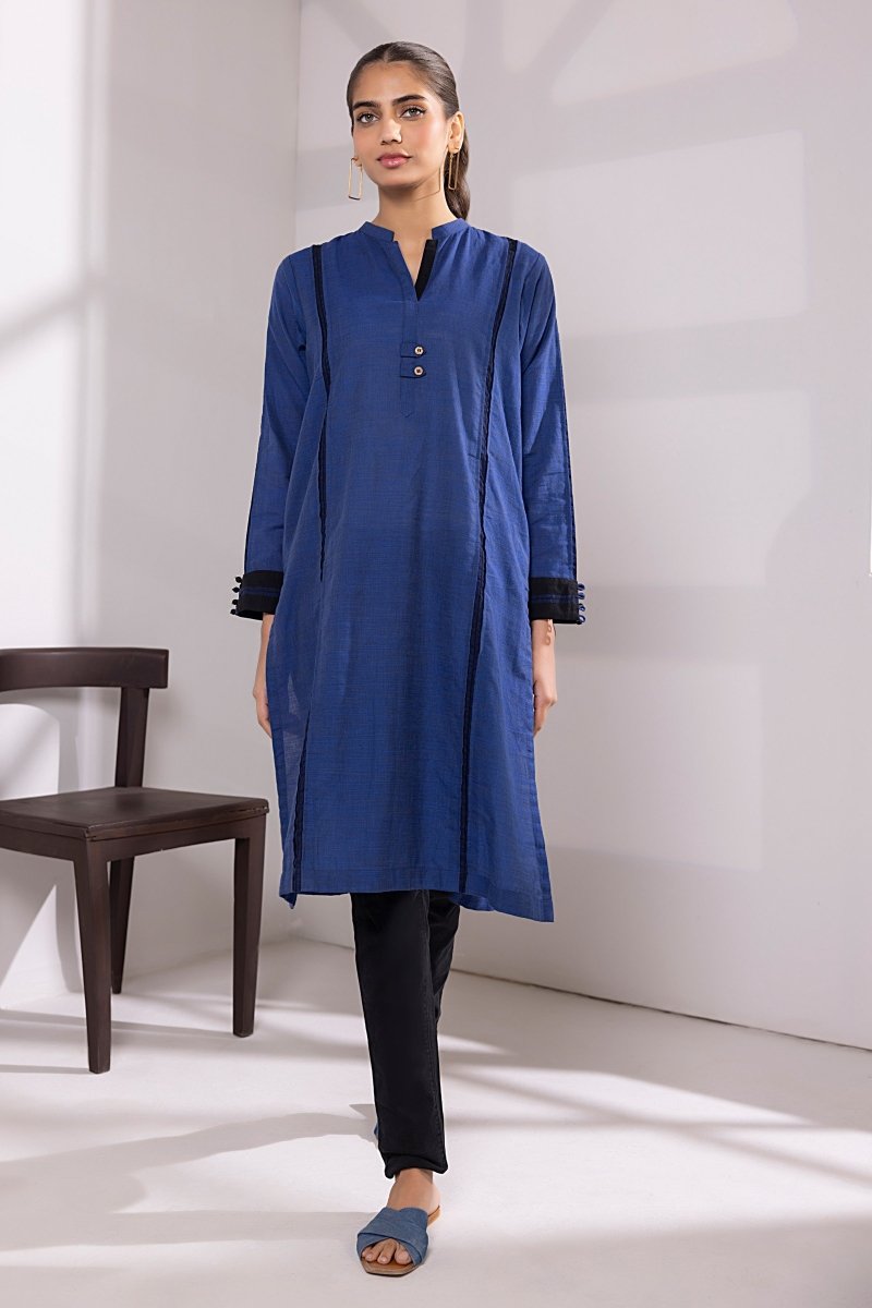 Lakhany 01 Piece Ready to Wear Yarn Dyed Cotton Embroidered Shirt - LG-UB-043