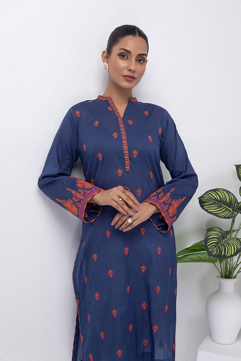 Lakhany 01 Piece Ready to Wear Dyed Embroidered Shirt - LG-ZH-0064