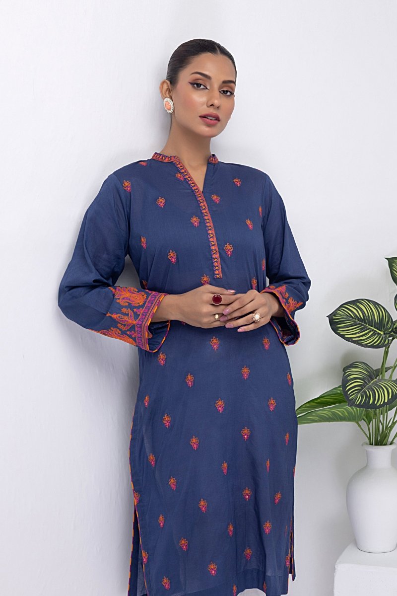 Lakhany 01 Piece Ready to Wear Dyed Embroidered Shirt - LG-ZH-0064