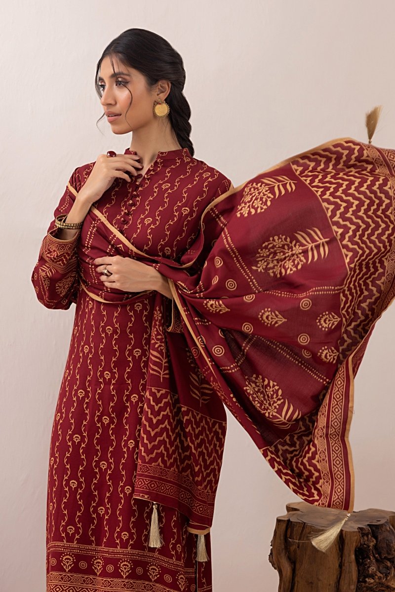 Lakhany 3 Piece Stitched Pashmina Prints Suit LSM-3349