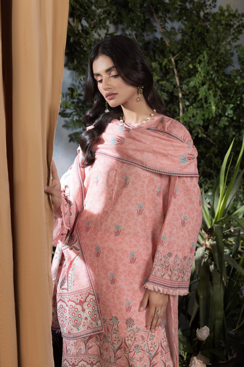 Lakhany 03 Piece Stitched Printed Cottel with Printed Jacquard Suit - LSM-3824