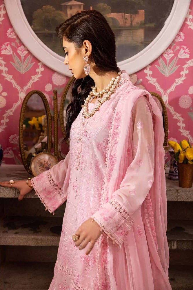 Gul Ahmed 3PC Embroidered Swiss Voile Unstitched Suit with Embroidered Chiffon Dupatta and Inner - LSV-42003