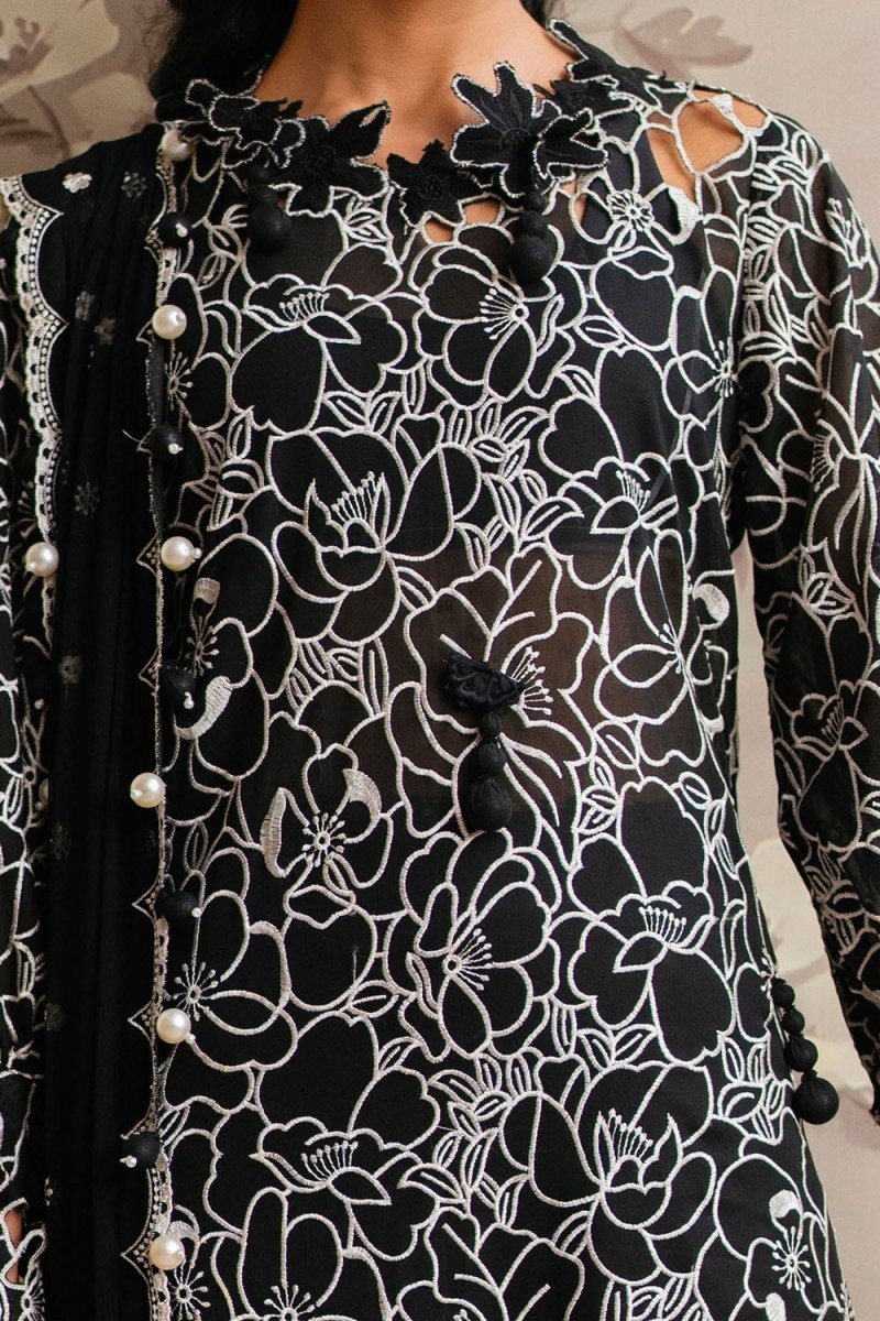 Gul Ahmed 3 Piece Unstitched Embroidered Swiss Voile Suit with Embroidered Chiffon Dupatta LSV-52002