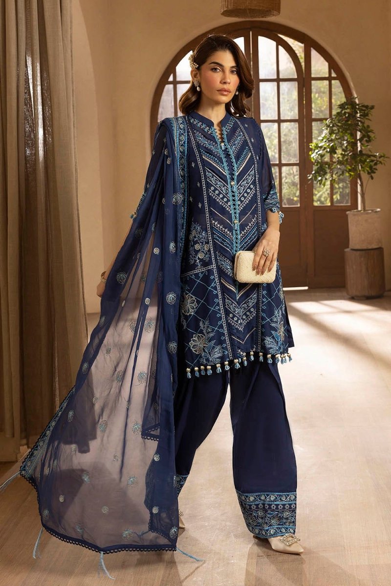 Gul Ahmed 3 Piece Unstitched Embroidered Swiss Voile Suit with Embroidered Chiffon Dupatta LSV-52019