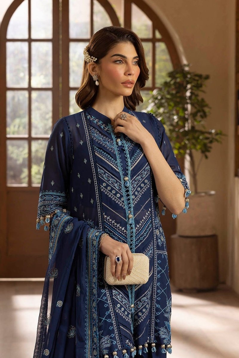 Gul Ahmed 3 Piece Unstitched Embroidered Swiss Voile Suit with Embroidered Chiffon Dupatta LSV-52019