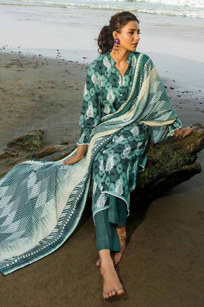 Gul Ahmed 3PC Stitched Printed Dobby Linen Suit LT-32020 B