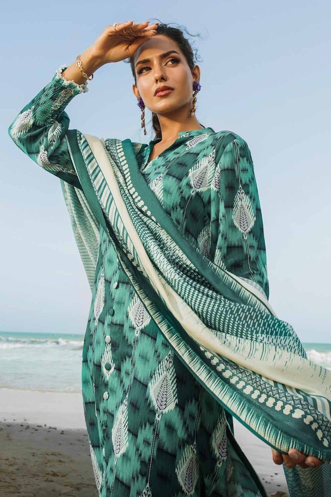 Gul Ahmed 3PC Stitched Printed Dobby Linen Suit LT-32020 B