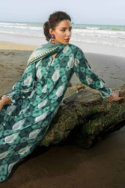 Gul Ahmed 3PC Stitched Printed Dobby Linen Suit LT-32020 B