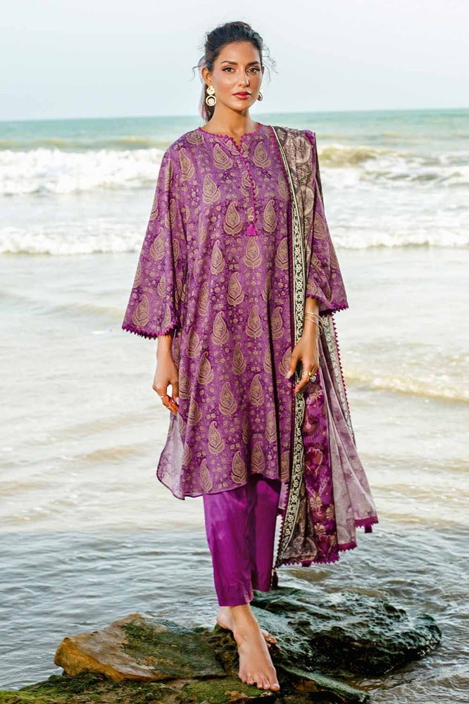 Gul Ahmed 3PC Stitched Printed Linen Suit LT-32021 A