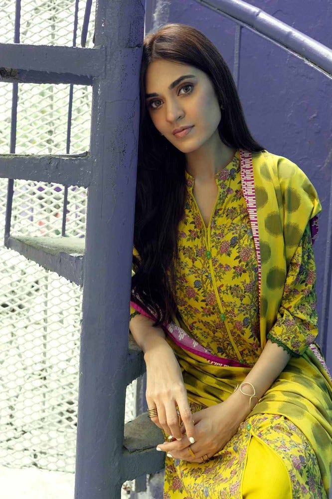 Gul Ahmed 3PC Stitched Printed Dobby Linen Suit LT-32022 A