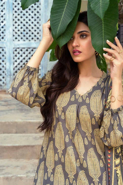 Gul Ahmed 3PC Stitched Digital Printed Dobby Linen Suit LT-32023 A
