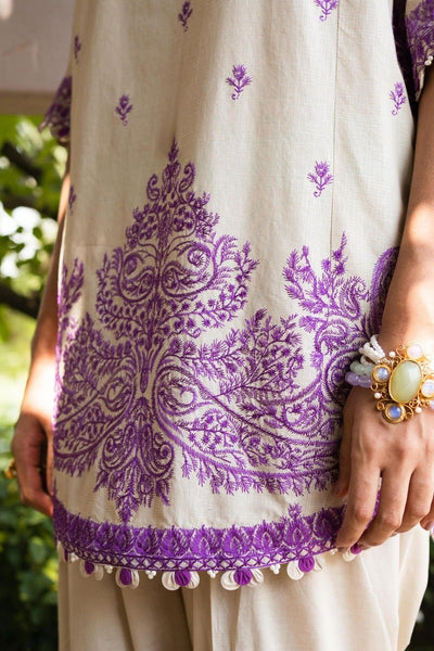 SANA SAFINAZ 3 Piece Unstitched Printed Embroidered Lawn Suit - M232-017B-CJ