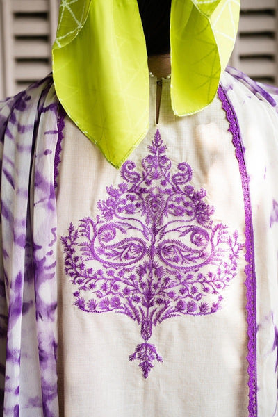 SANA SAFINAZ 3 Piece Unstitched Printed Embroidered Lawn Suit - M232-017B-CJ