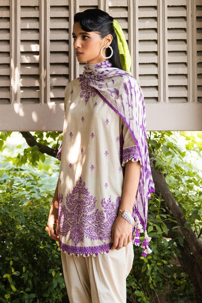 SANA SAFINAZ 3 Piece Unstitched Printed Embroidered Lawn Suit - M232-017B-CJ