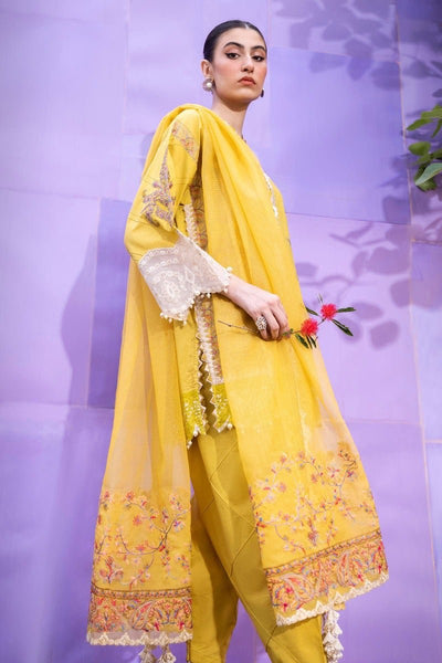 SANA SAFINAZ 3 Piece Unstitched Printed Embroidered Lawn Suit - M232-018A-CX