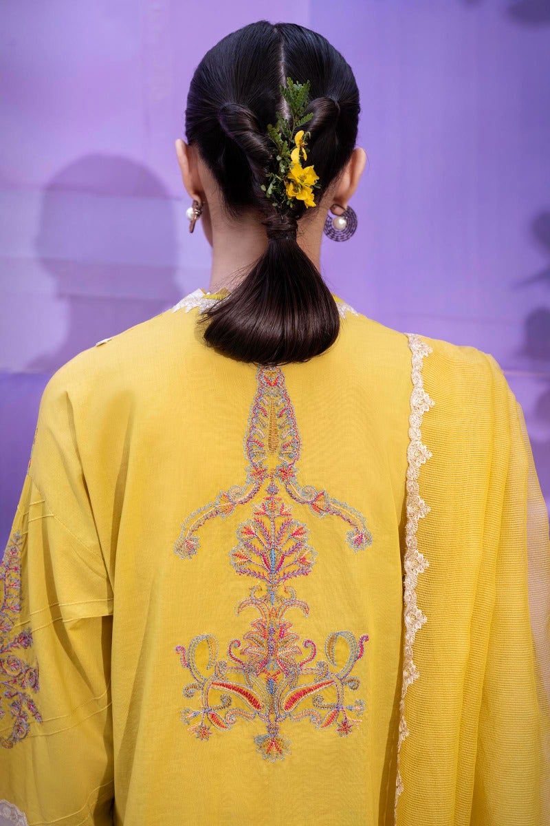 SANA SAFINAZ 3 Piece Unstitched Printed Embroidered Lawn Suit - M232-018A-CX