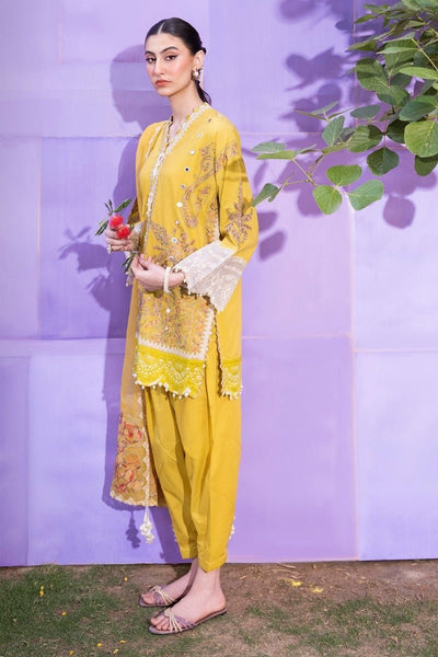 SANA SAFINAZ 3 Piece Unstitched Printed Embroidered Lawn Suit - M232-018A-CX