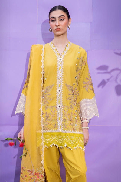 SANA SAFINAZ 3 Piece Unstitched Printed Embroidered Lawn Suit - M232-018A-CX