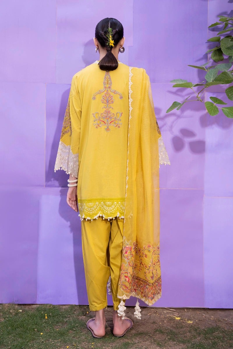 SANA SAFINAZ 3 Piece Unstitched Printed Embroidered Lawn Suit - M232-018A-CX